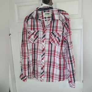 (684) Urban Pipeline, Men's Long Sleeve Button Down Shirt,Size: L, Checkered